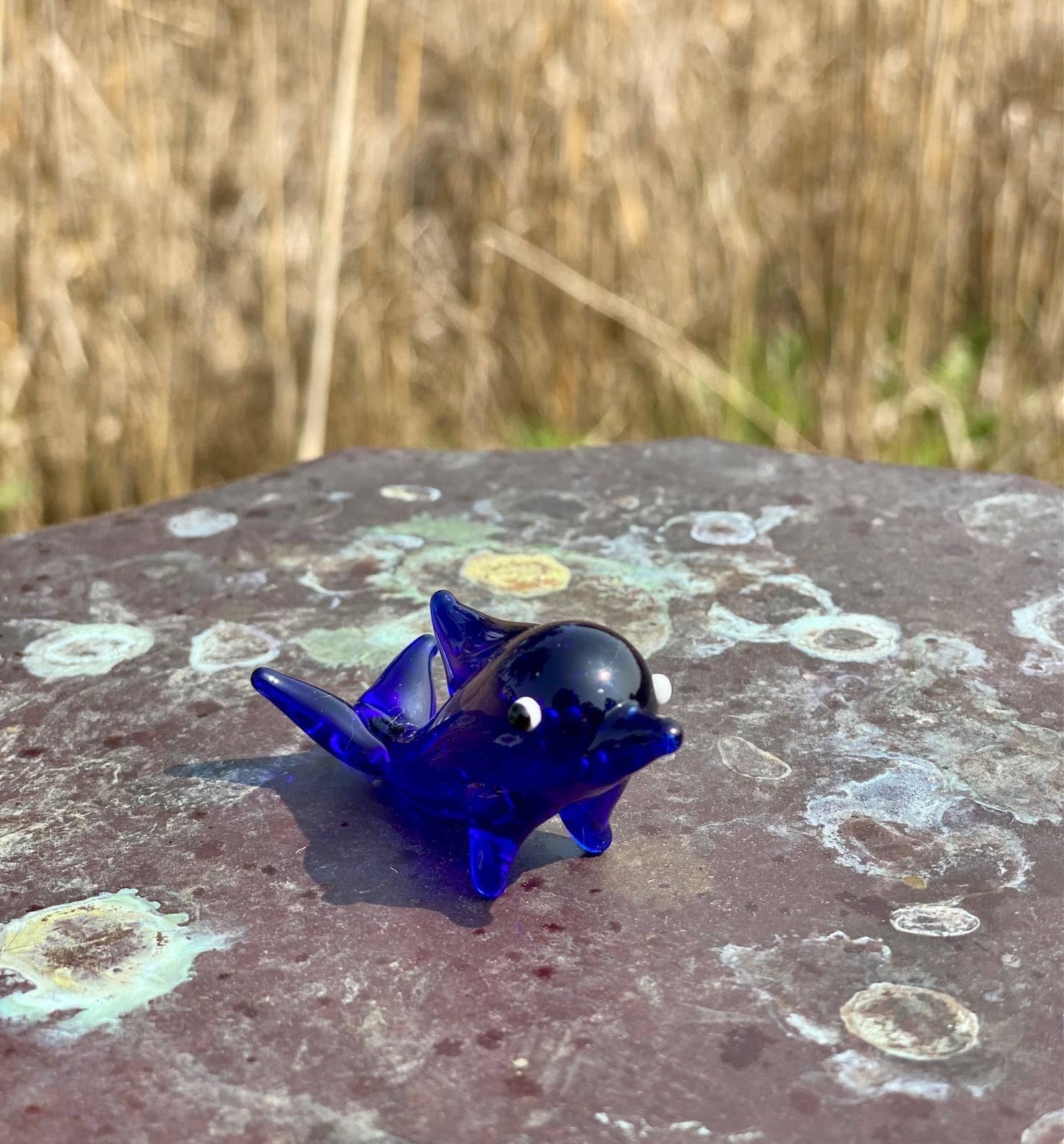 Glass Dolphin Miniature Decorative Figurine Sanders Honey Company